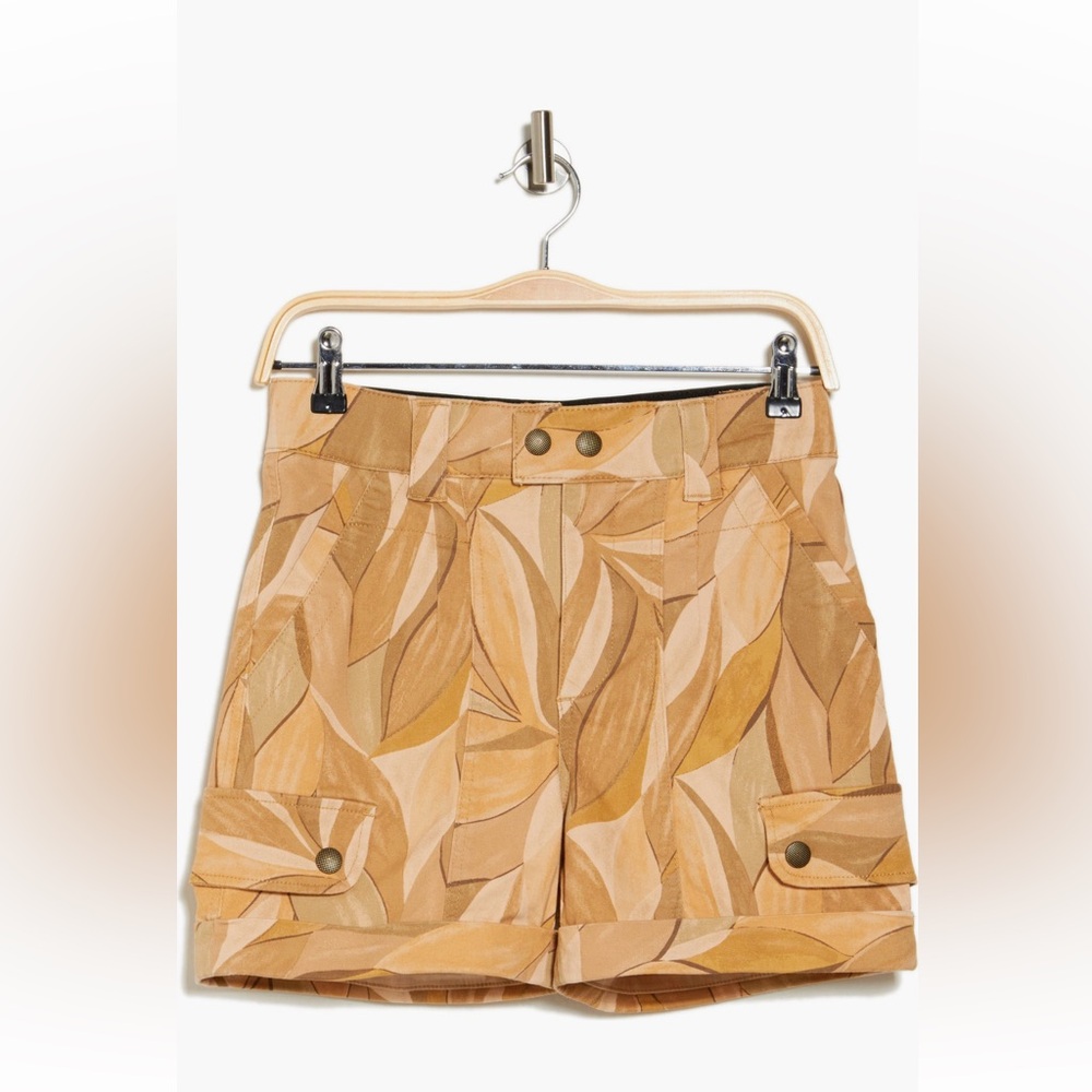 Democracy Patterned Tan Women's Cargo Shorts